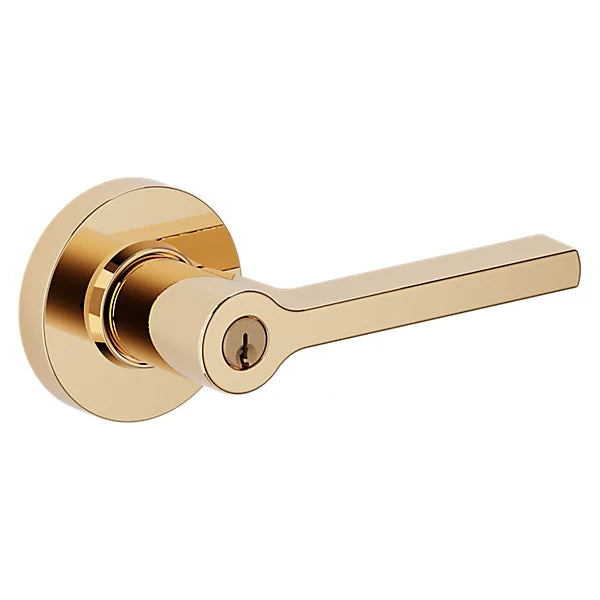 Baldwin - Estate Collection - Keyed Knobs & Levers - 5260 Minneapolis Keyed Door Lever w/ Round Rose (Pre-Configured)