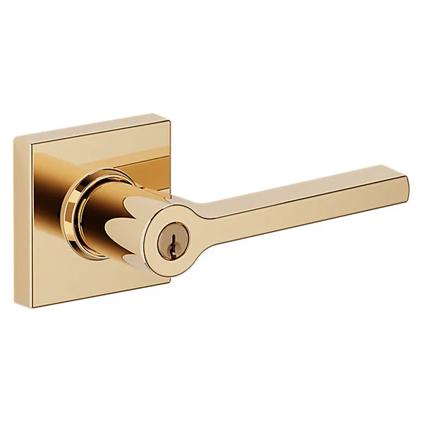 Baldwin - Estate Collection - Keyed Knobs & Levers - 5285 Minneapolis Keyed Door Lever w/ Square Rose (Pre-Configured)
