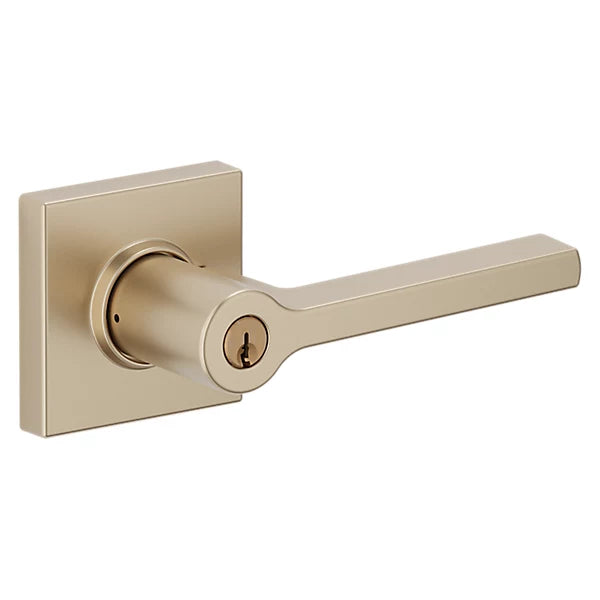 Baldwin - Estate Collection - Keyed Knobs & Levers - 5285 Minneapolis Keyed Door Lever w/ Square Rose (Pre-Configured)