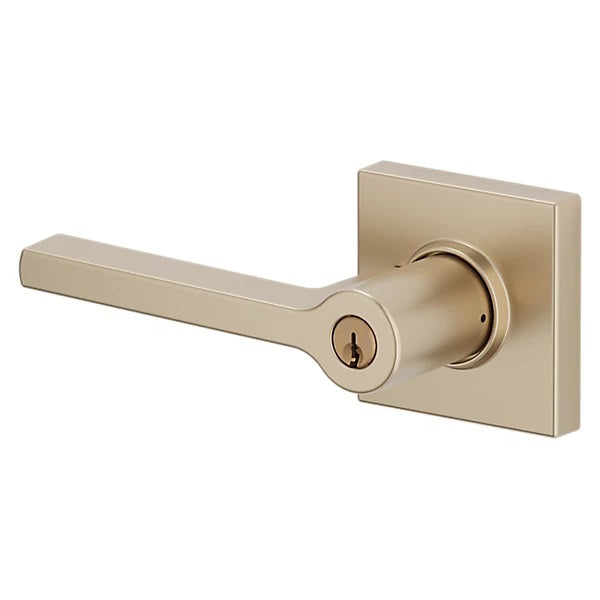 Baldwin - Estate Collection - Keyed Knobs & Levers - 5285 Minneapolis Keyed Door Lever w/ Square Rose (Pre-Configured)