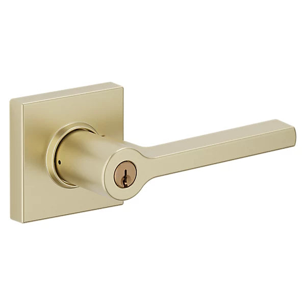 Baldwin - Estate Collection - Keyed Knobs & Levers - 5285 Minneapolis Keyed Door Lever w/ Square Rose (Pre-Configured)