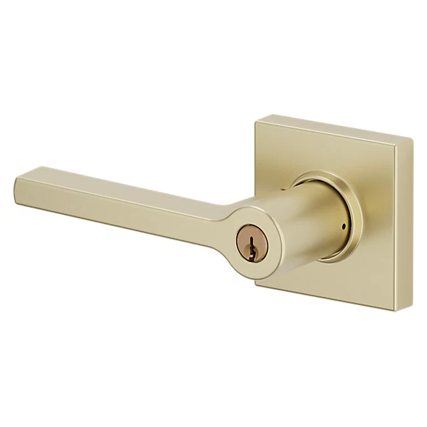 Baldwin - Estate Collection - Keyed Knobs & Levers - 5285 Minneapolis Keyed Door Lever w/ Square Rose (Pre-Configured)