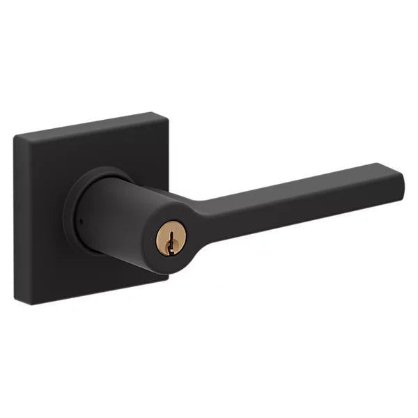 Baldwin - Estate Collection - Keyed Knobs & Levers - 5285 Minneapolis Keyed Door Lever w/ Square Rose (Pre-Configured)
