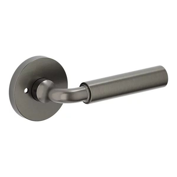 Baldwin - Estate Collection - Knobs & Levers - L031 Gramercy Curved Door Lever w/ 5046 Rose (Pre-Configured)