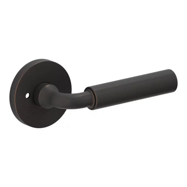 Baldwin - Estate Collection - Knobs & Levers - L031 Gramercy Curved Door Lever w/ 5046 Rose (Pre-Configured)