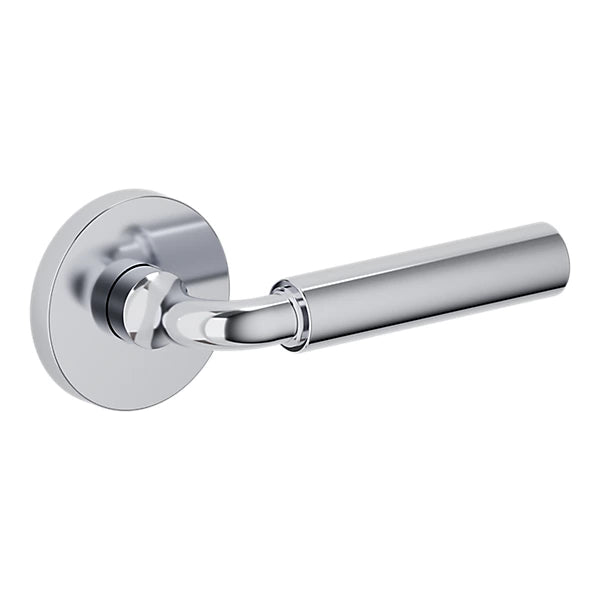 Baldwin - Estate Collection - Knobs & Levers - L031 Gramercy Curved Door Lever w/ 5046 Rose (Pre-Configured)