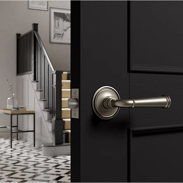 Baldwin - Estate Collection - Knobs & Levers - L033 Briarcrest Door Lever w/ 5070 Rose (Pre-Configured)