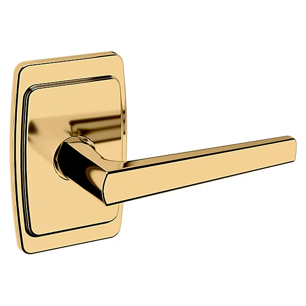 Baldwin - Estate Collection - Knobs & Levers - L024 Palm Springs Door Lever w/ R046 Rose (Pre-Configured)