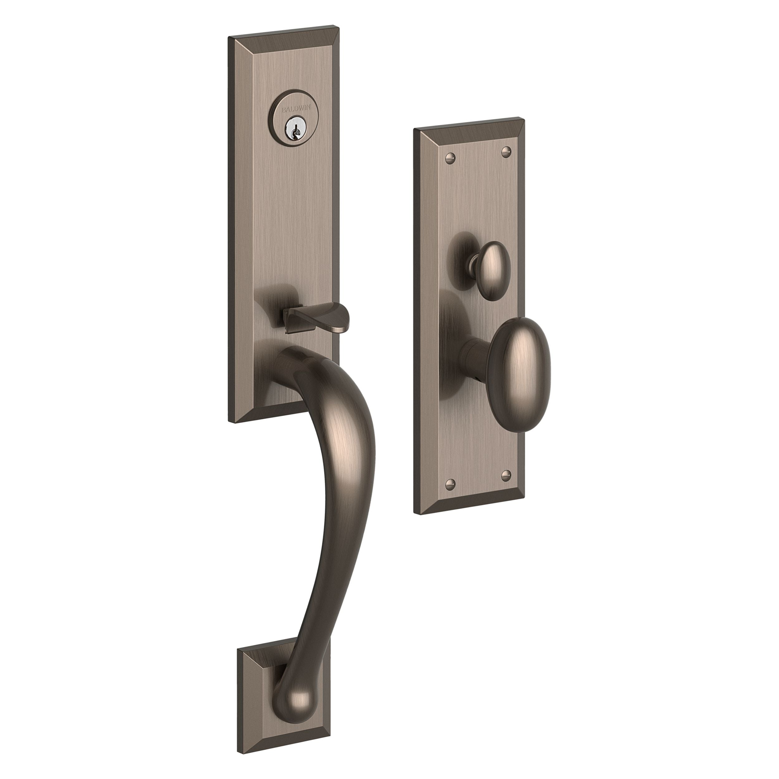 Baldwin - Estate Collection - Mortise Entry Handlesets - Cody 3/4 Escutcheon M502 Mortise Handleset w/ Knob (Trim ONLY)
