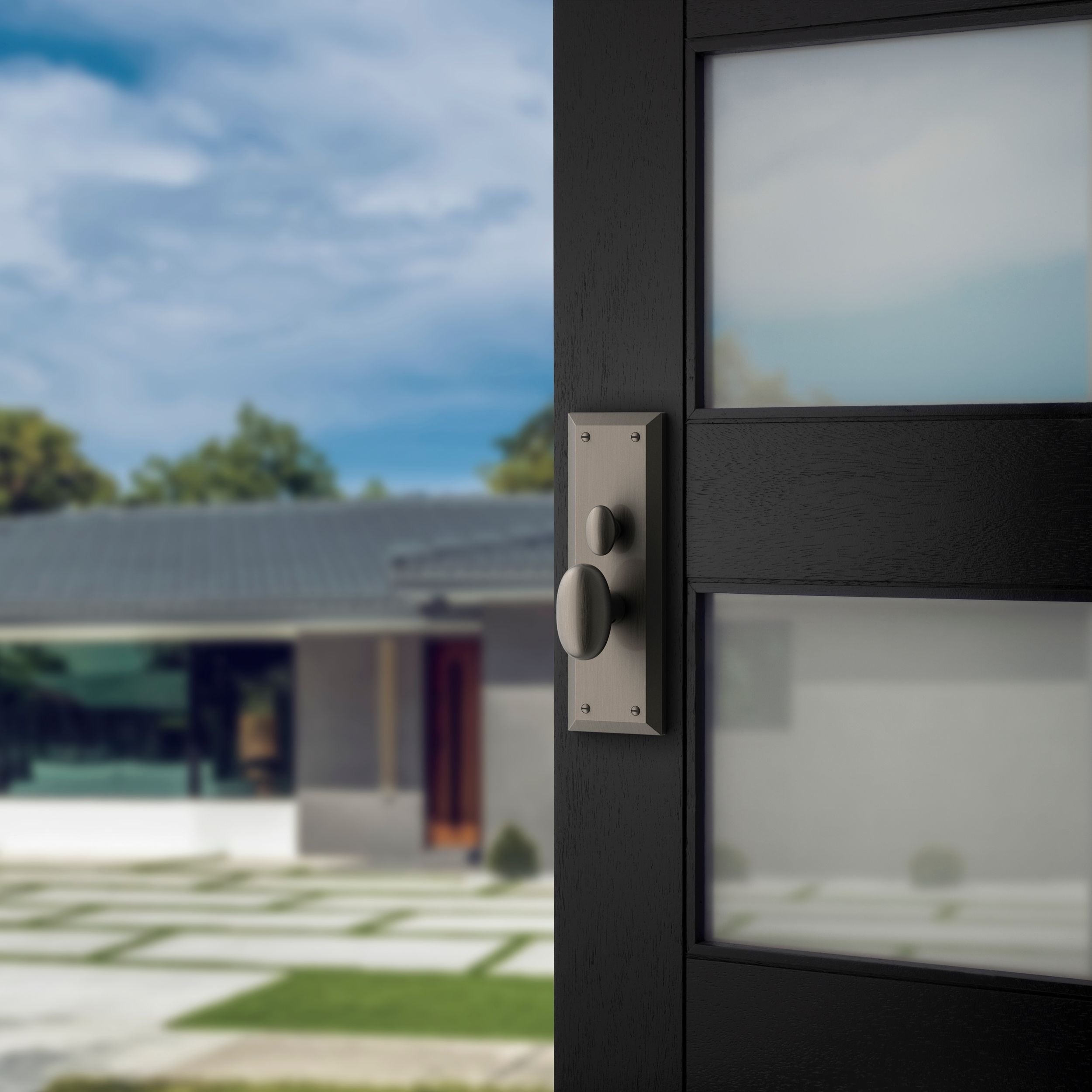 Baldwin - Estate Collection - Mortise Entry Handlesets - Cody 3/4 Escutcheon M502 Mortise Handleset w/ Knob (Trim ONLY)