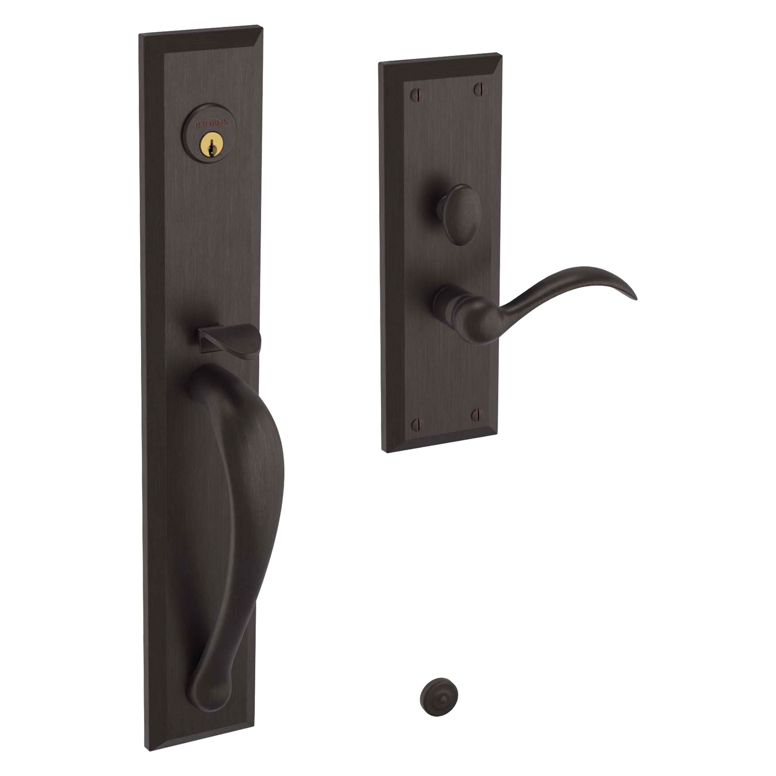 Baldwin - Estate Collection - Mortise Entry Handlesets - Cody Full Escutcheon M504 Mortise Handleset w/ Lever (Trim ONLY)