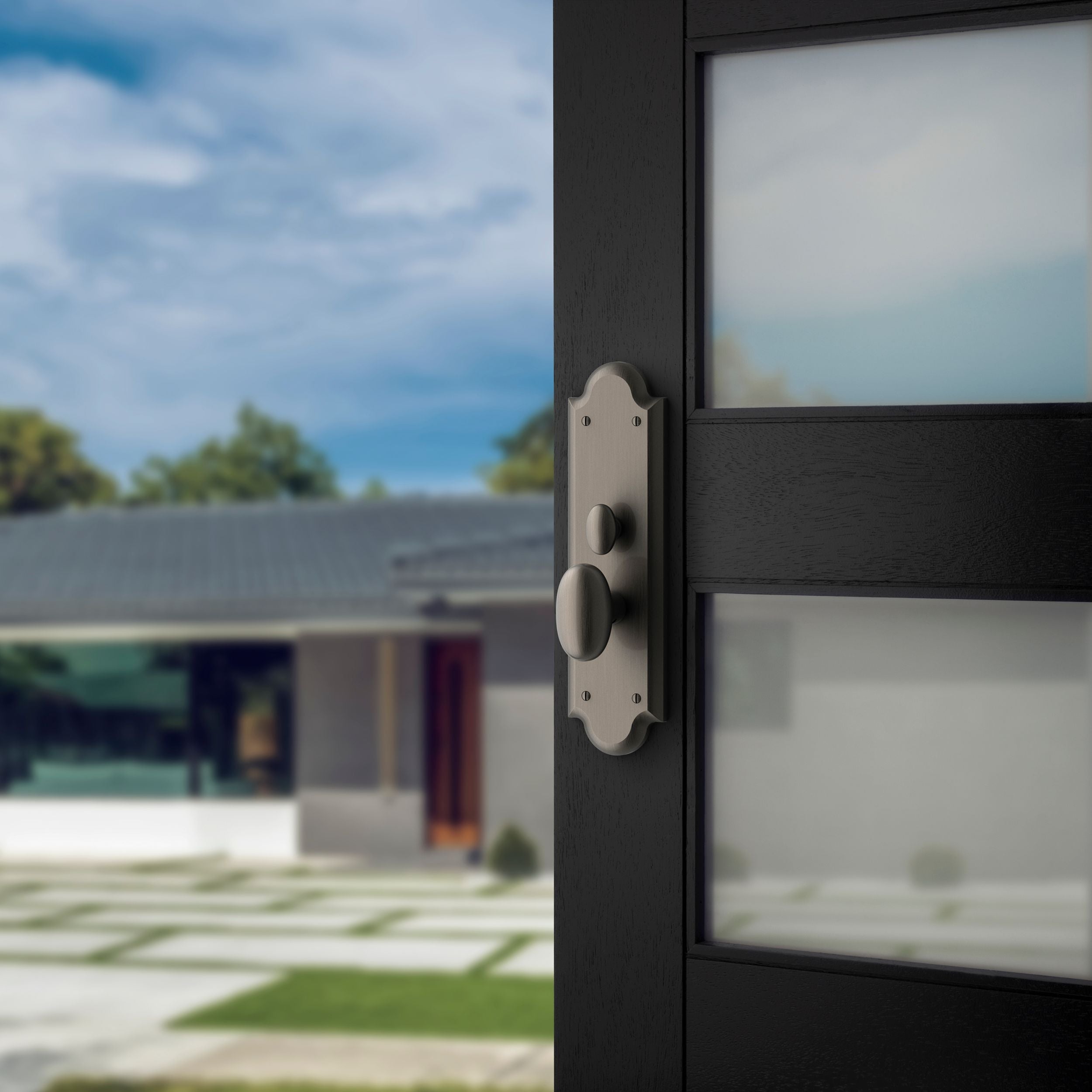 Baldwin - Estate Collection - Mortise Entry Handlesets - Boulder 3/4 Escutcheon M512 Mortise Handleset w/ Knob (Trim ONLY)