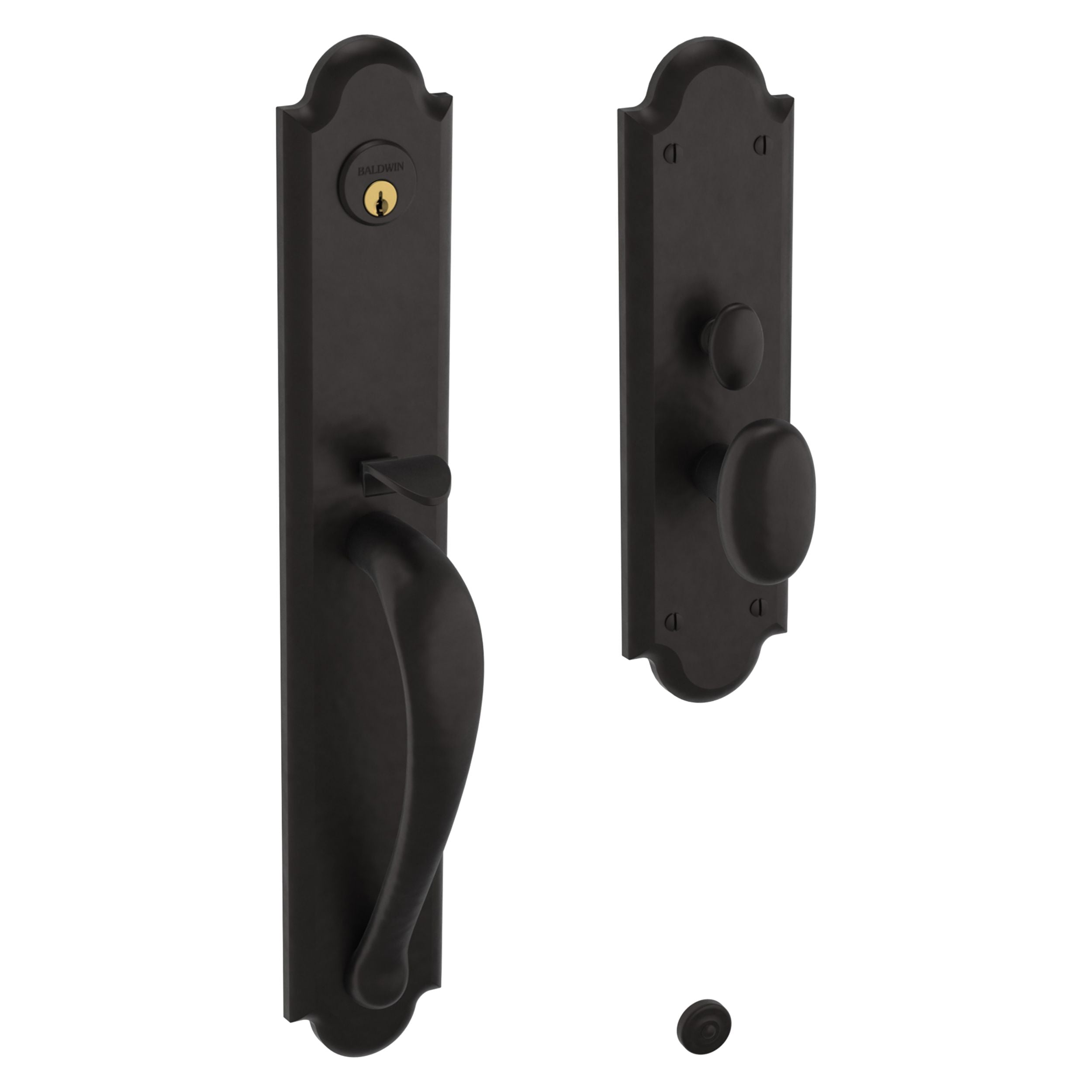 Baldwin - Estate Collection - Mortise Entry Handlesets - Boulder Full Escutcheon M514 Mortise Handleset w/ Knob (Trim ONLY)