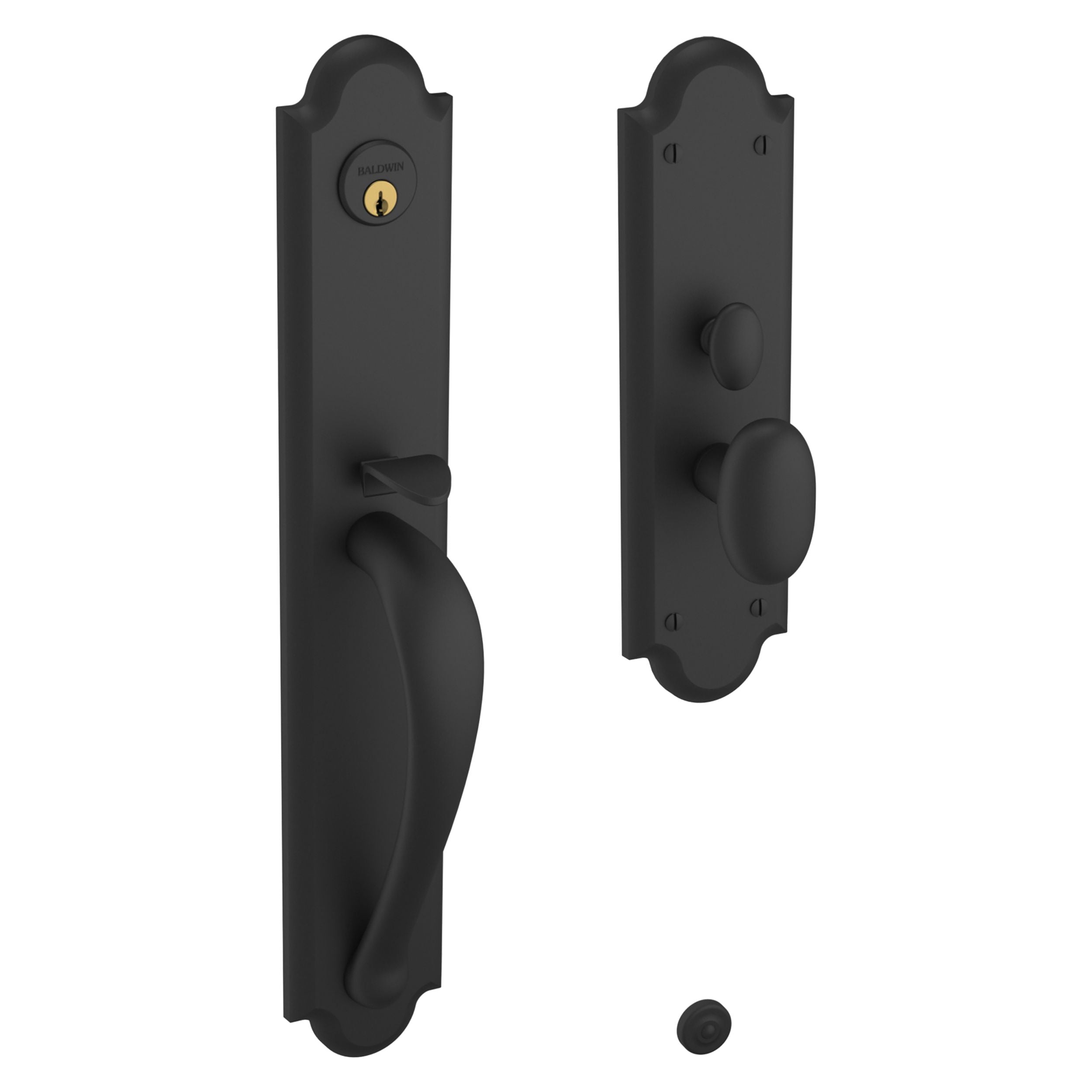 Baldwin - Estate Collection - Mortise Entry Handlesets - Boulder Full Escutcheon M514 Mortise Handleset w/ Knob (Trim ONLY)