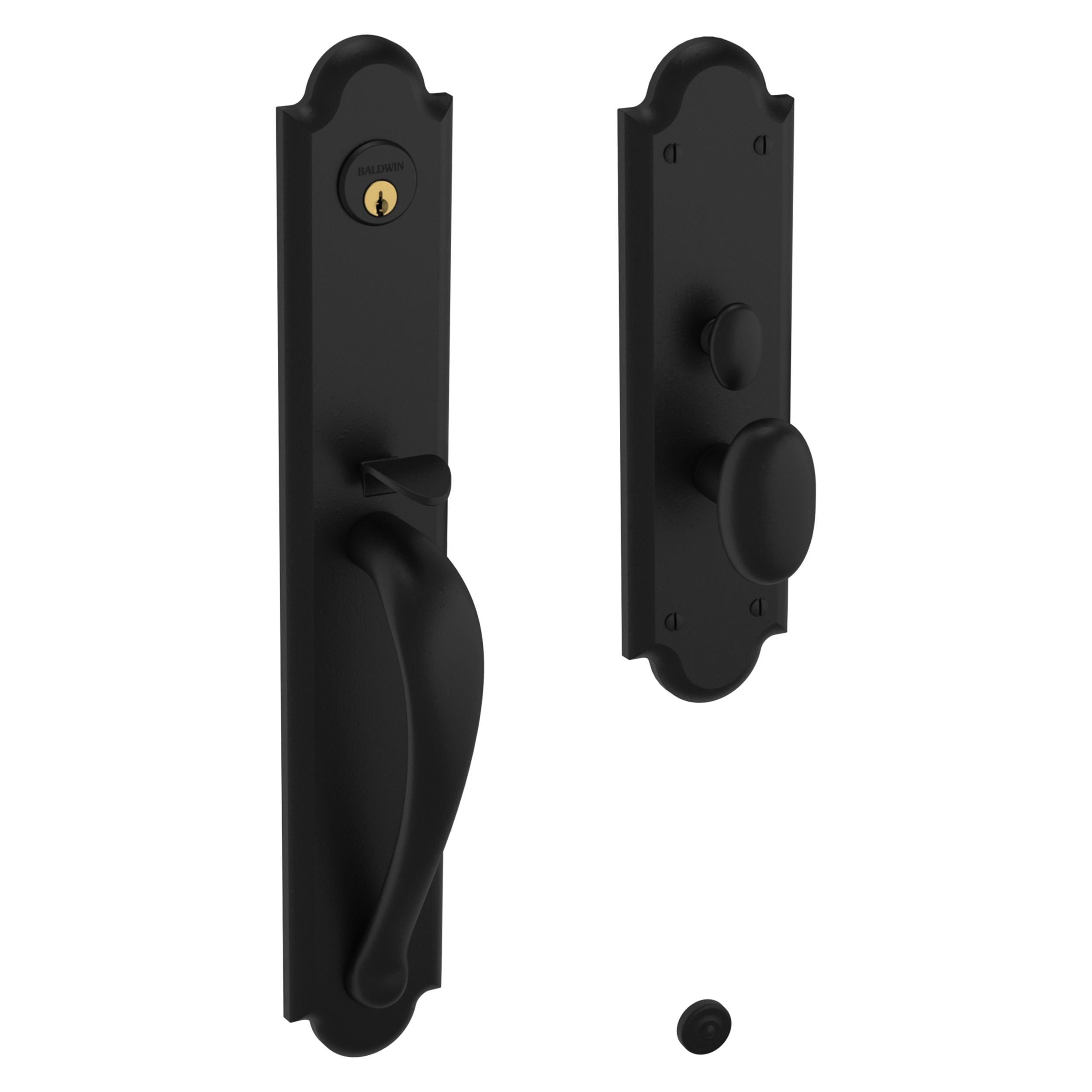 Baldwin - Estate Collection - Mortise Entry Handlesets - Boulder Full Escutcheon M514 Mortise Handleset w/ Knob (Trim ONLY)