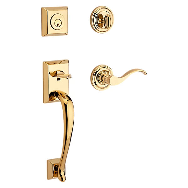 Baldwin - Reserve Collection - Tubular Entry Handlesets - Nappa Sectional Handleset w/ Curve Lever & Rose