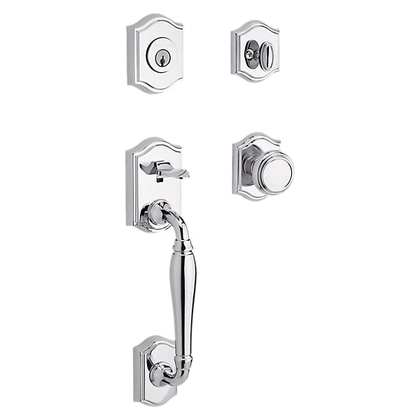 Baldwin - Reserve Collection - Tubular Entry Handlesets - Westcliff Sectional Handleset w/ Traditional Knob & Rose