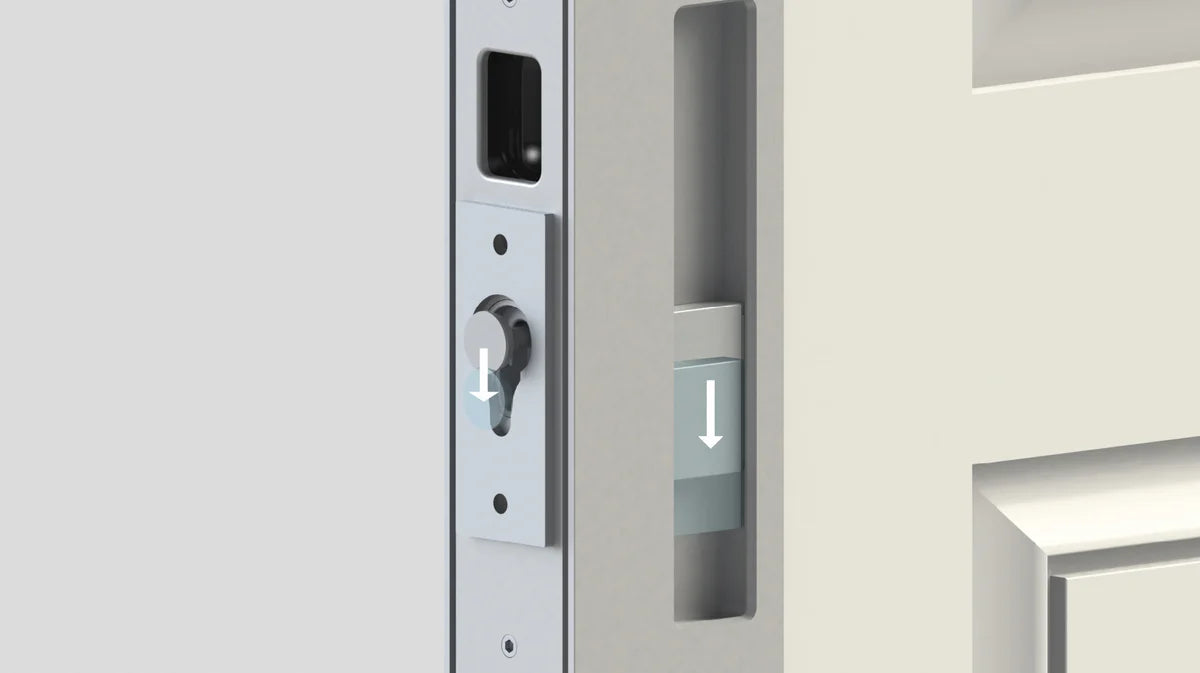 Cavity Sliders - CaviLock CL400 - Key Locking Magnetic Pocket Door Pull Handle