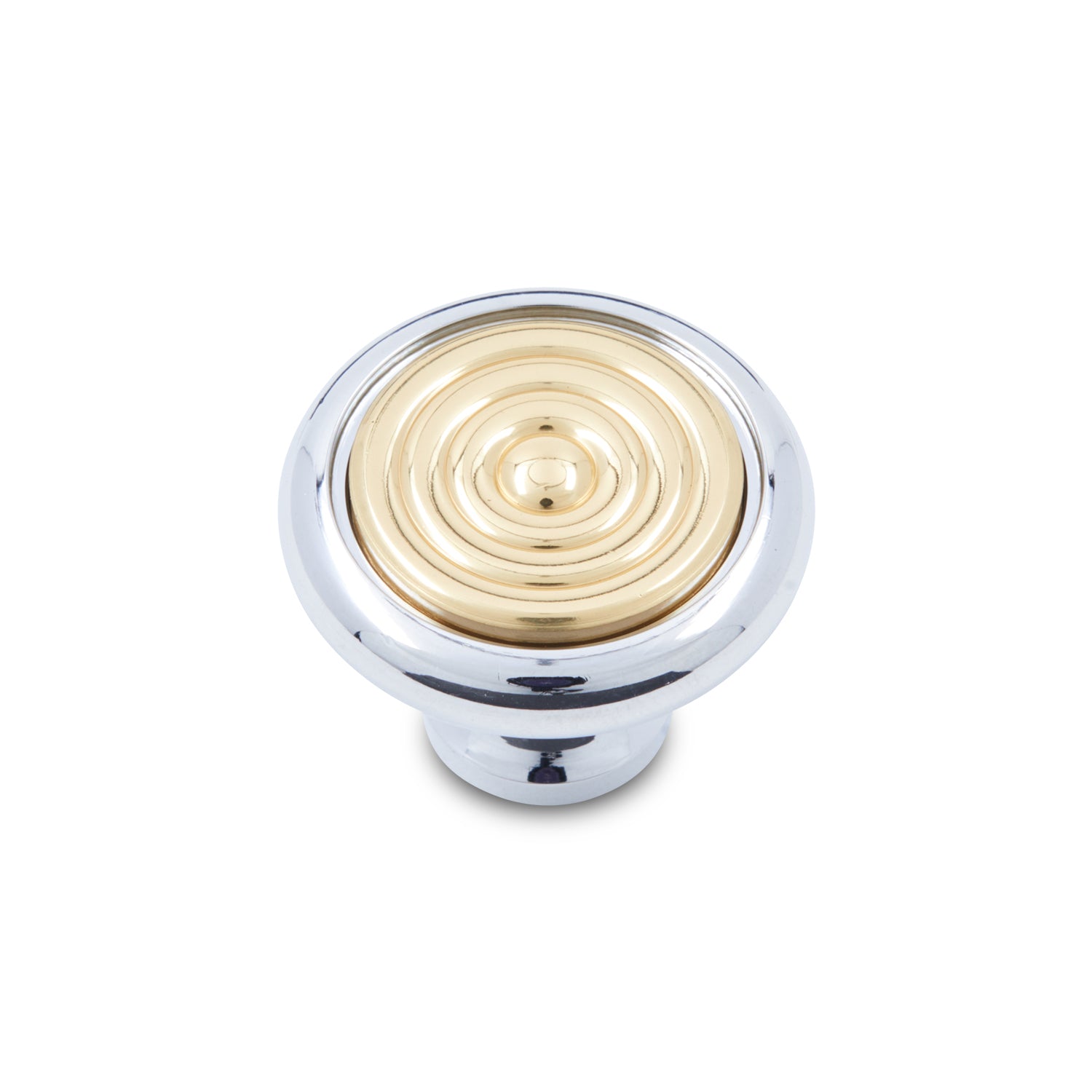 RK International - Two Tone - Cabinet Knob with Riveted Brass Circular Insert