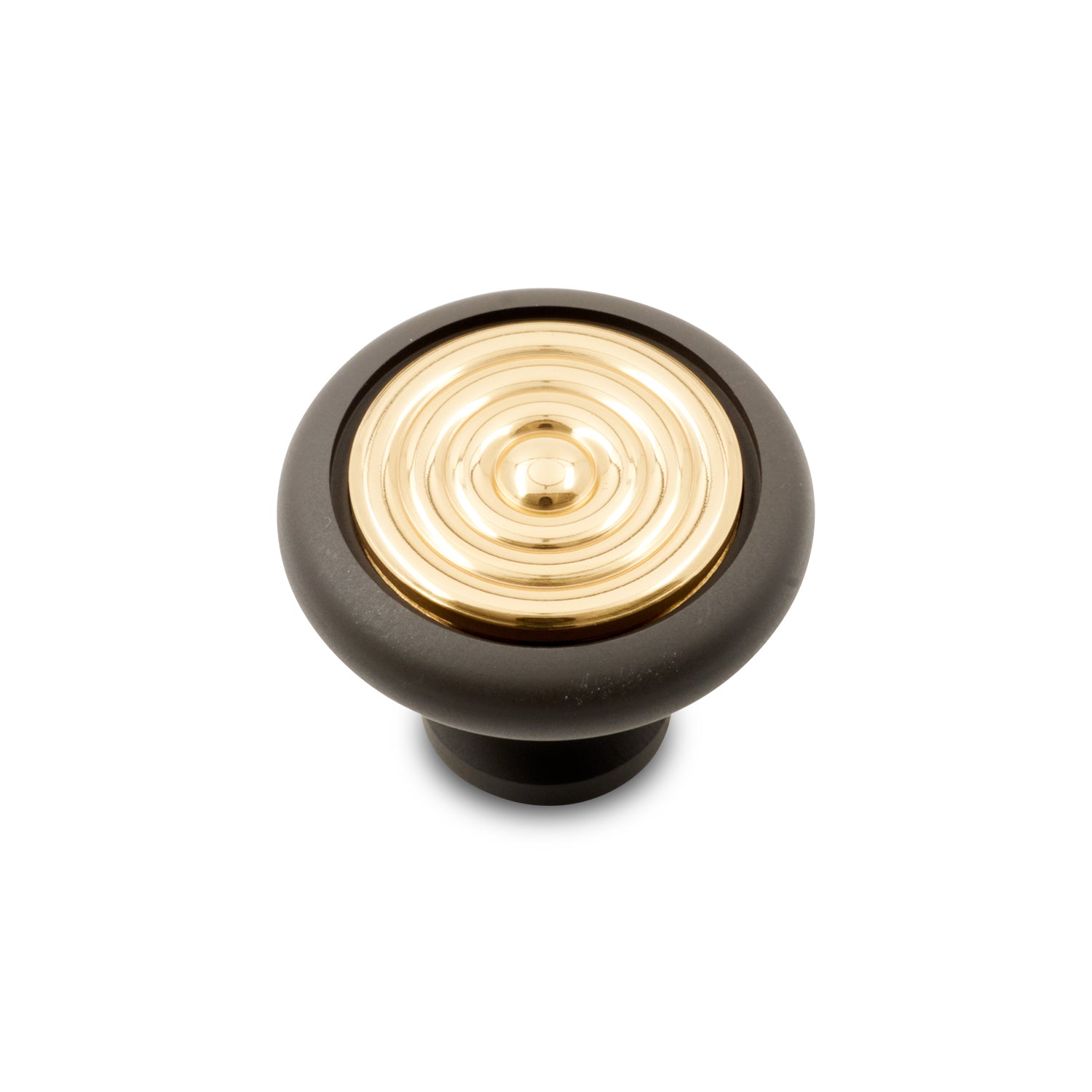 RK International - Two Tone - Cabinet Knob with Riveted Brass Circular Insert