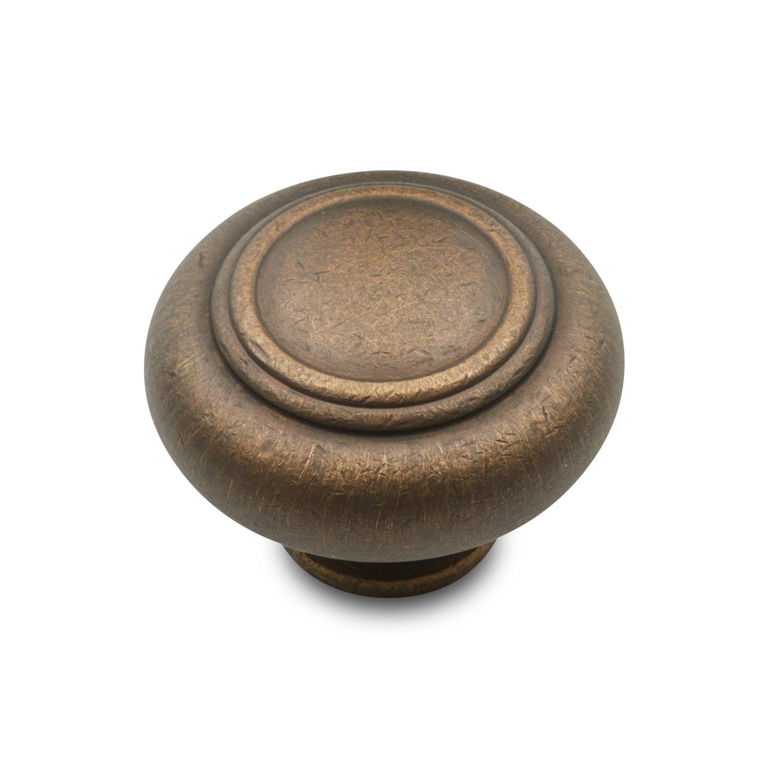 RK International - Decorative Ends - Double Ringed Cabinet Knob