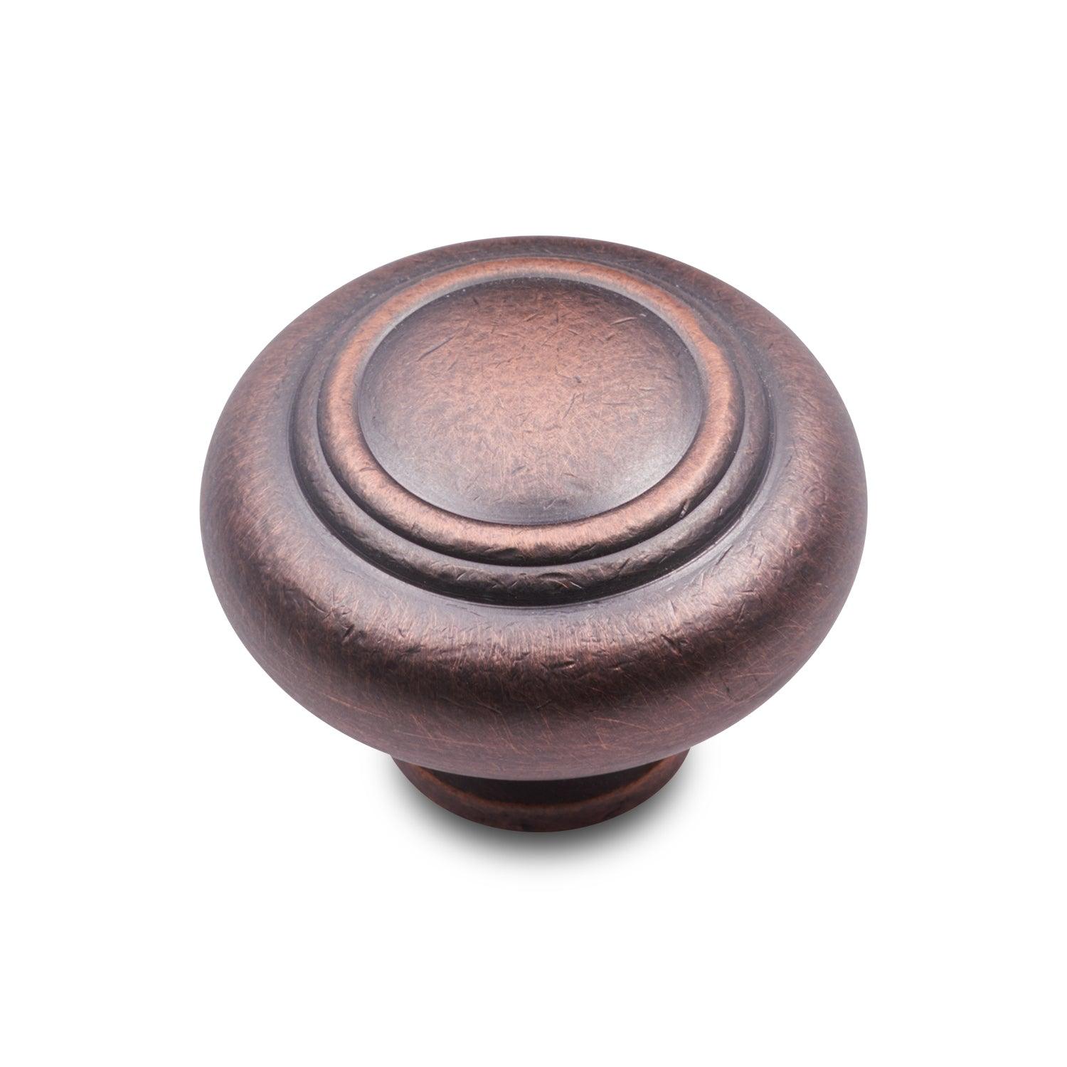 RK International - Decorative Ends - Double Ringed Cabinet Knob