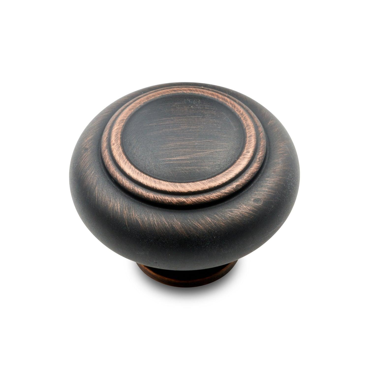 RK International - Decorative Ends - Double Ringed Cabinet Knob