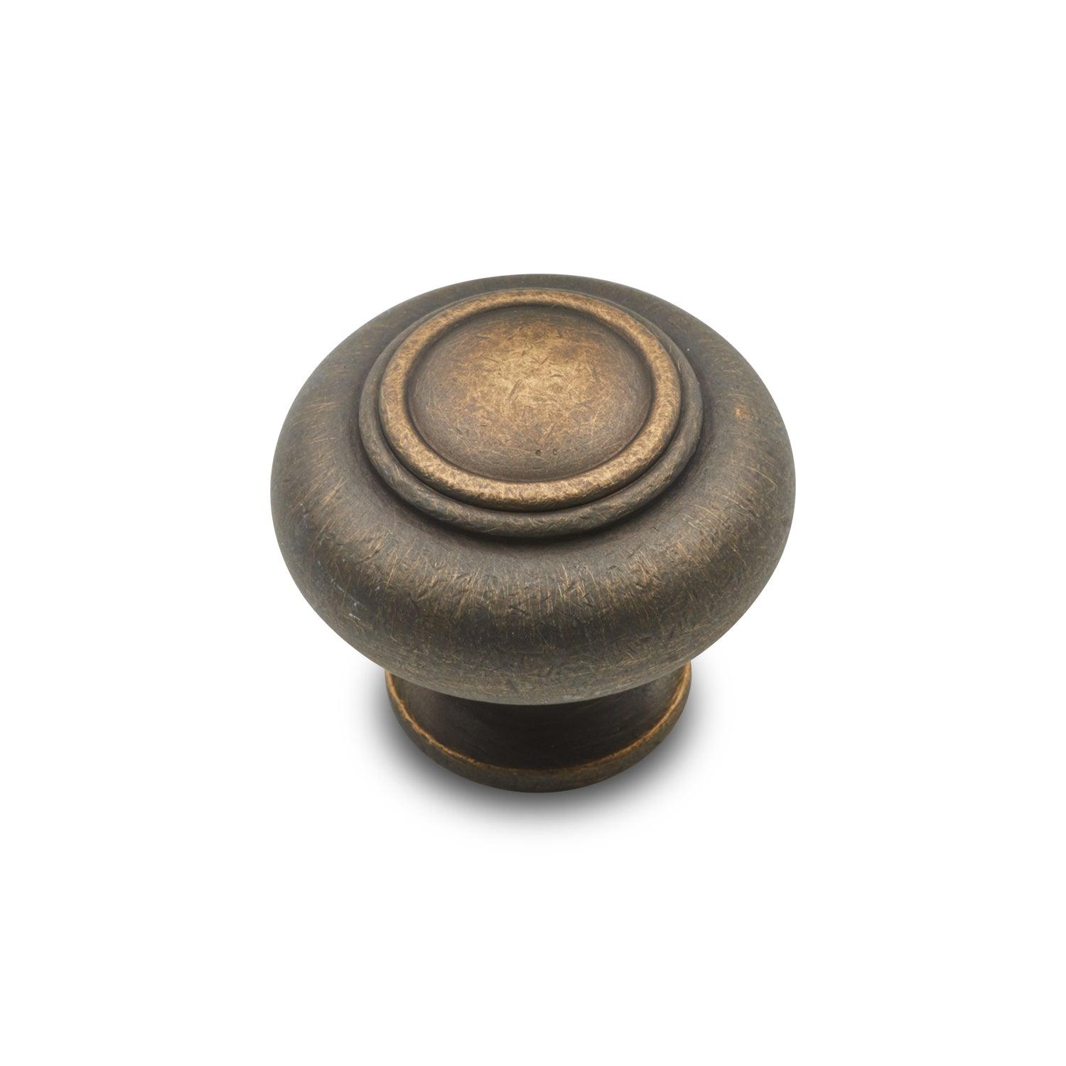 RK International - Decorative Ends - Double Ringed Cabinet Knob