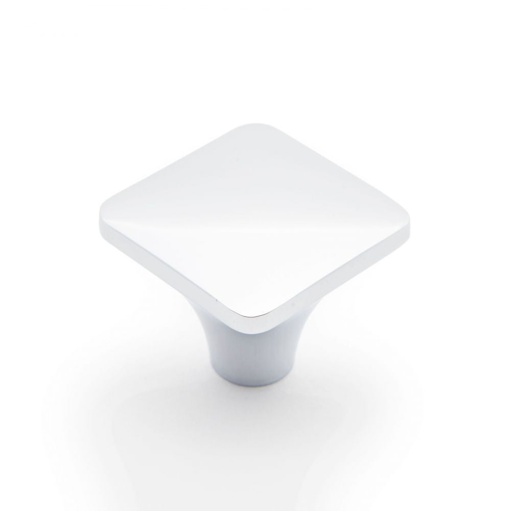 RK International - Satin Nickel & Polished Chrome - Square Cabinet Knob