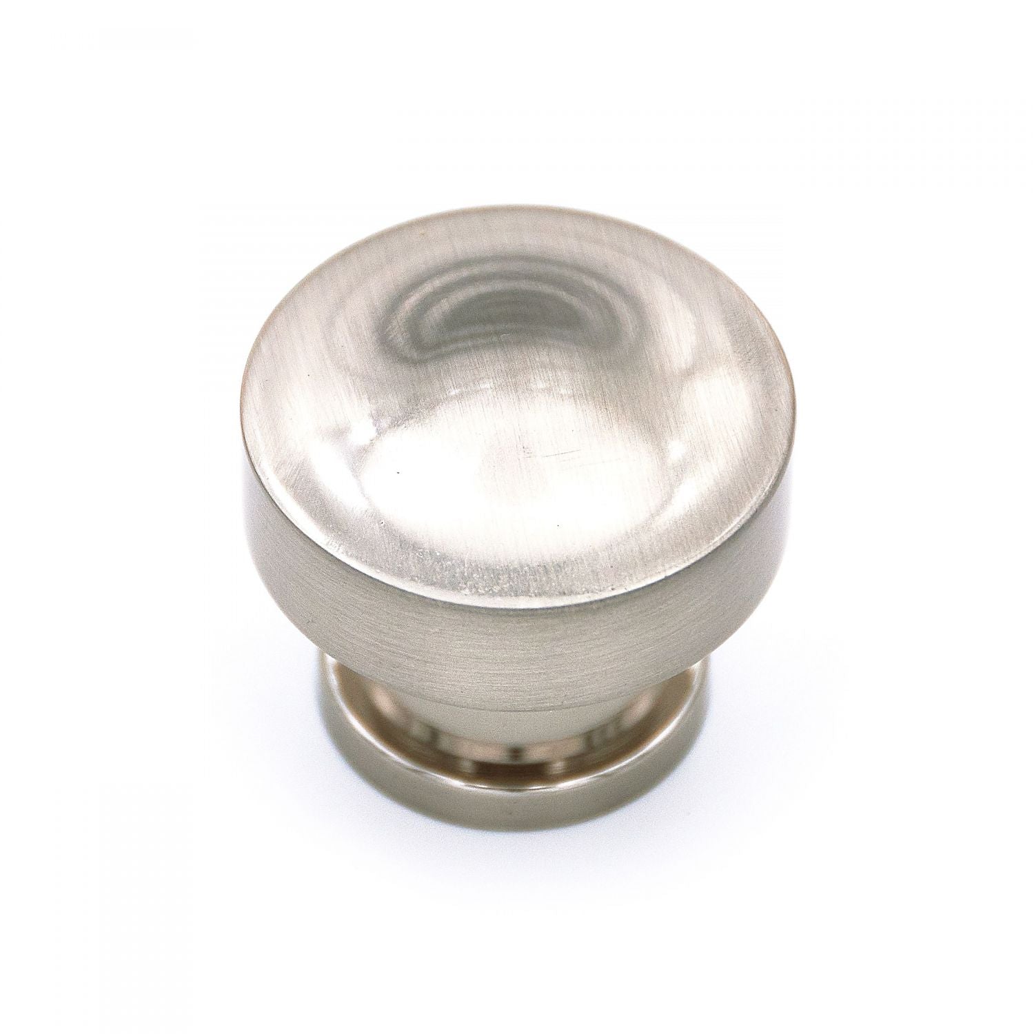 RK International - Satin Nickel & Polished Chrome - Circular Cabinet Knob with Raised Center