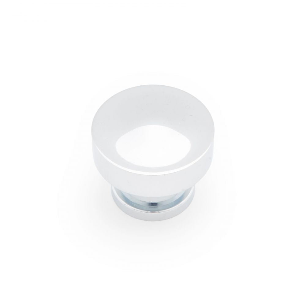 RK International - Satin Nickel & Polished Chrome - Circular Cabinet Knob with Raised Center