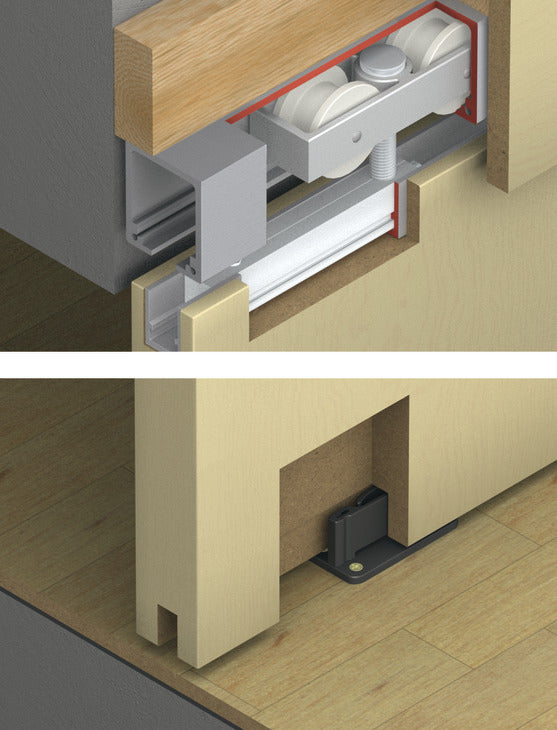 Hafele HAWA Junior 160/B Sliding Door Hardware Set (Track NOT Included)