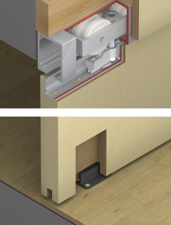 Hafele HAWA Junior 250/B Sliding Door Hardware Set (Track NOT Included)