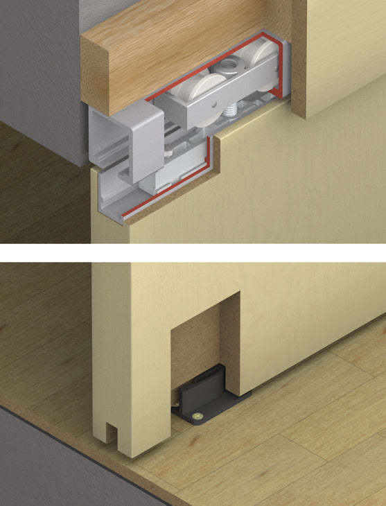 Hafele HAWA Junior 120/B Sliding Door Hardware Set (Track NOT Included)