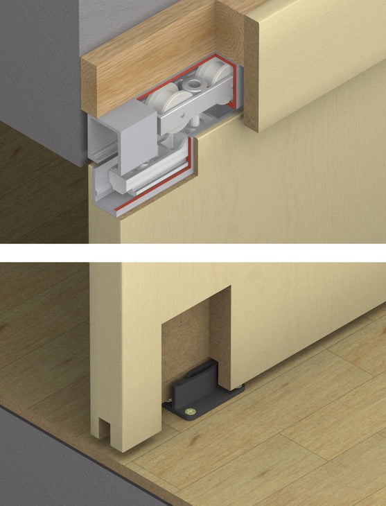 Hafele HAWA Junior 80/B Sliding Door Hardware Set (Track NOT Included)
