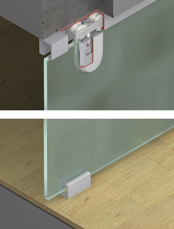 Hafele HAWA Junior 40/GP Sliding Door Hardware Set (Track NOT Included)