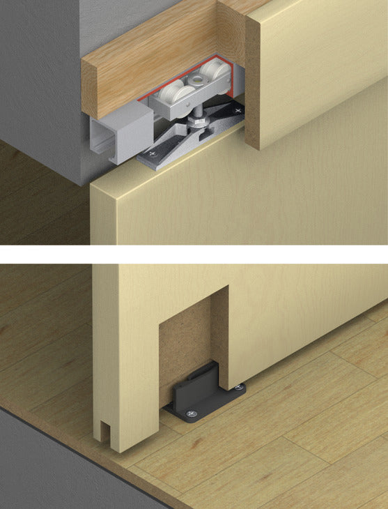 Hafele HAWA Junior 40/Z Sliding Door Hardware Set (Track NOT Included)