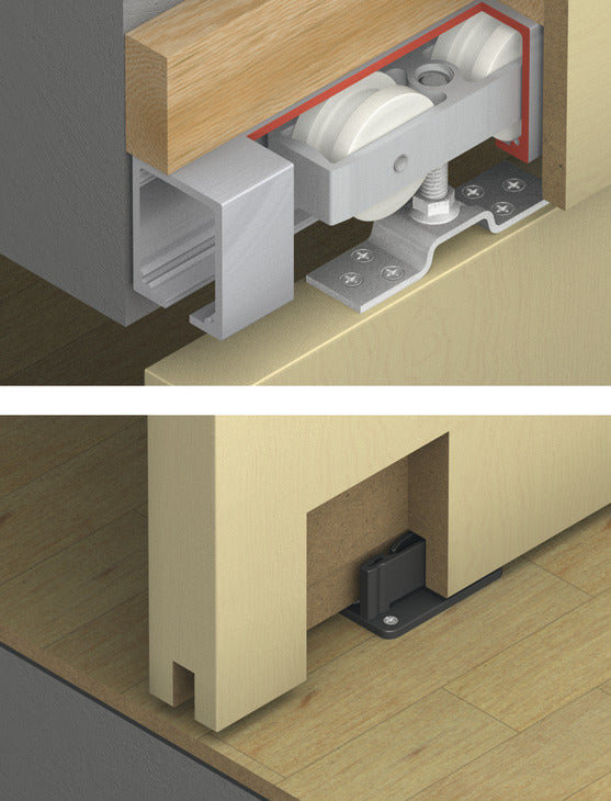 Hafele HAWA Junior 250/A Sliding Door Hardware Set (Track NOT Included)
