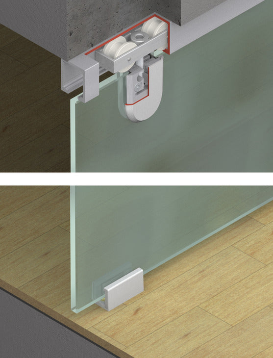 Hafele HAWA Junior 80/GP Sliding Door Hardware Set (Track NOT Included)
