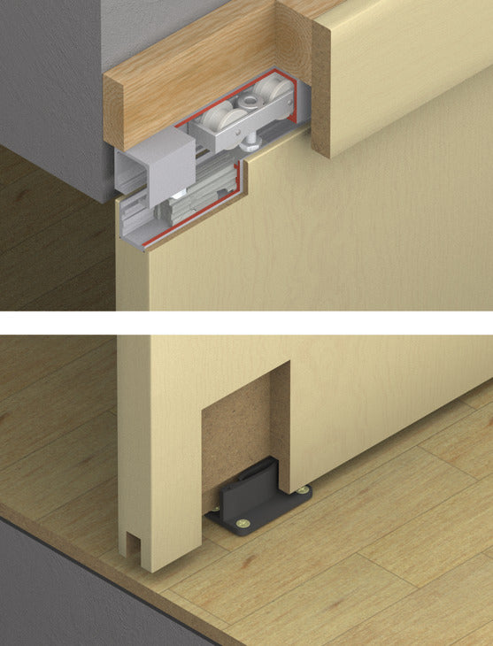 Hafele HAWA Junior 40/B Sliding Door Hardware Set (Track NOT Included)