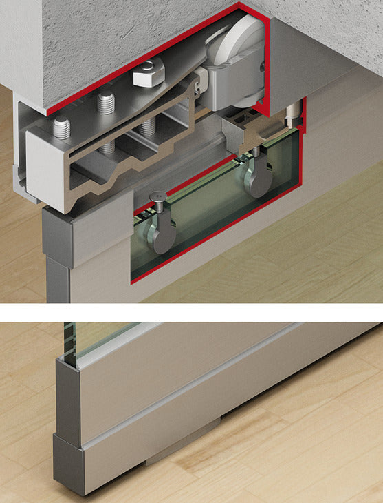 Hafele HAWA Junior 250/G Sliding Door Hardware Set (Track NOT Included)