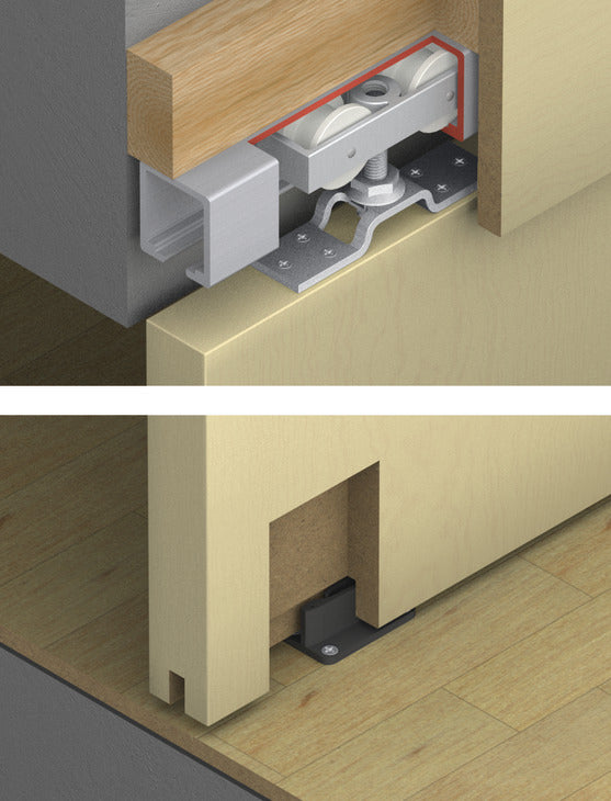 Hafele HAWA Junior 120/A Sliding Door Hardware Set (Track NOT Included)
