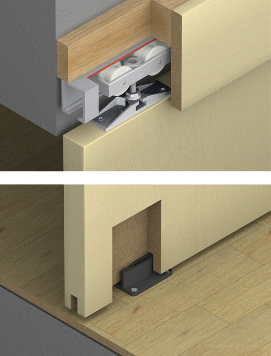 Hafele HAWA Junior 80/Z Sliding Door Hardware Set (Track NOT Included)