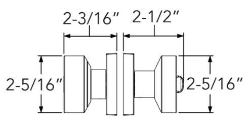 Baldwin - Reserve Collection - Keyed Knobs - Contemporary Door Knob (Entry)