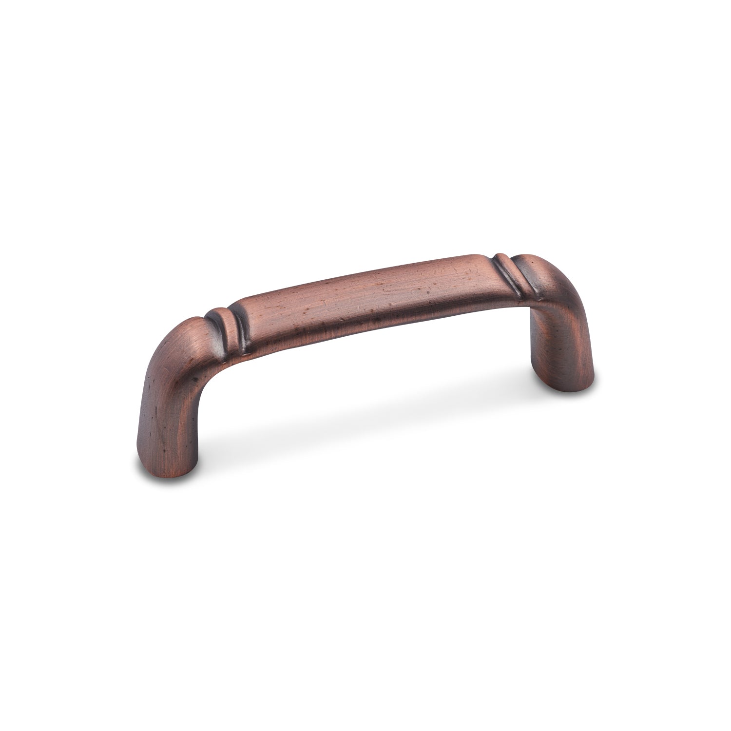 RK International - Bent Rectangle - Smooth 3" Cabinet Pull with Curved Lines @ End