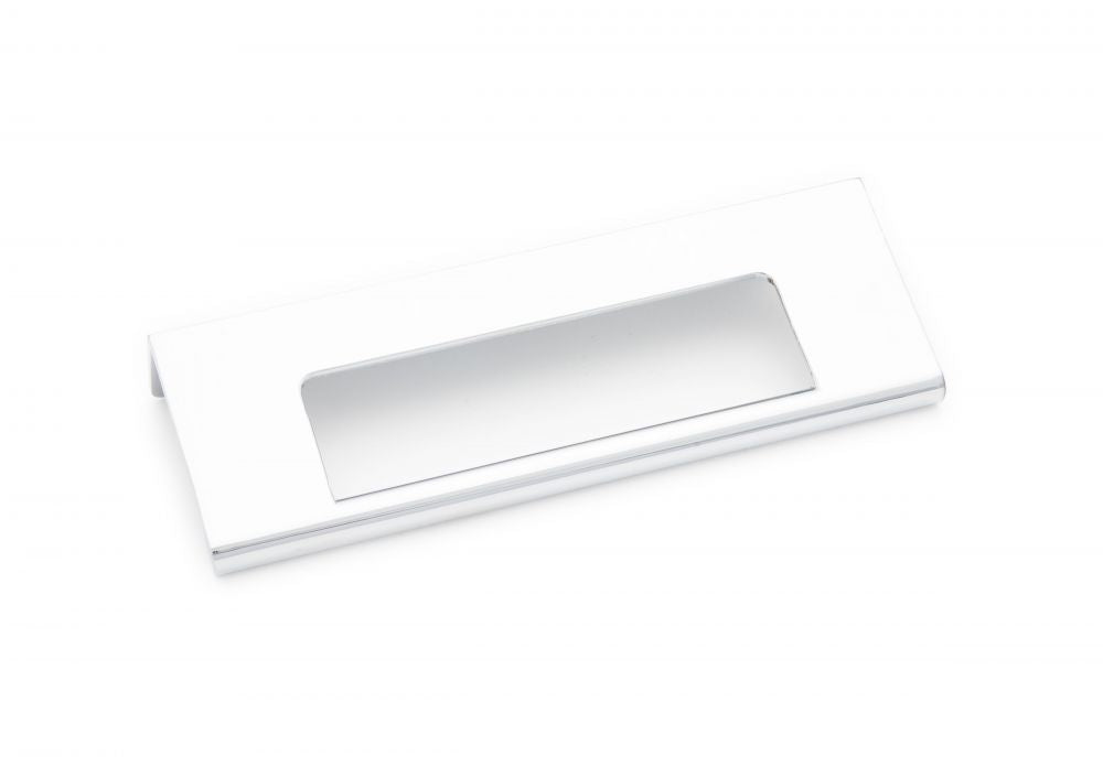 RK International - Satin Nickel & Polished Chrome - 96mm Open Rectangle Flush Pull