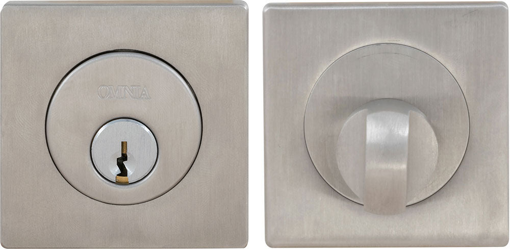 Omnia D9000S Stainless Steel Modern Auxiliary Deadbolt Kit