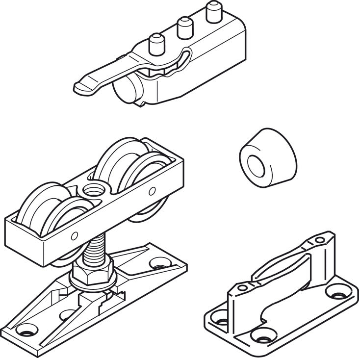 Hafele HAWA Junior 40/Z Sliding Door Hardware Set (Track NOT Included)