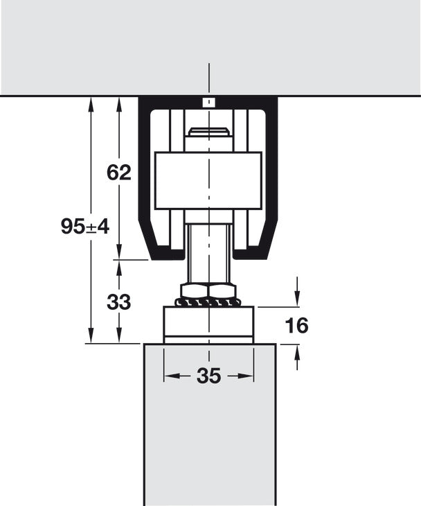 Hafele HAWA Junior 160/A Sliding Door Hardware Set (Track NOT Included)