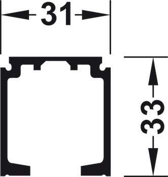 Hafele Slido D-Line11 Upper Track (Pre-Drilled)